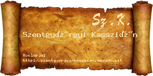 Szentgyörgyi Kasszián névjegykártya